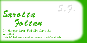 sarolta foltan business card