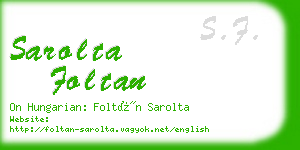 sarolta foltan business card